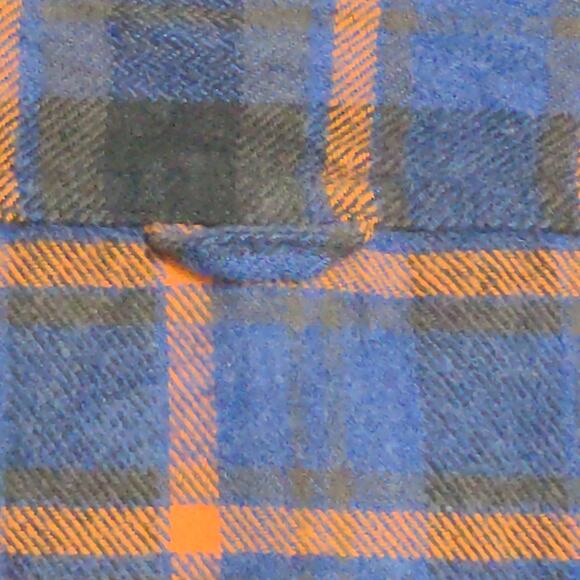 Prana Golden Canyon Flannel Rich Sapphire Plaid Layer Snaps Pocket Organic M New - Picture 7 of 16